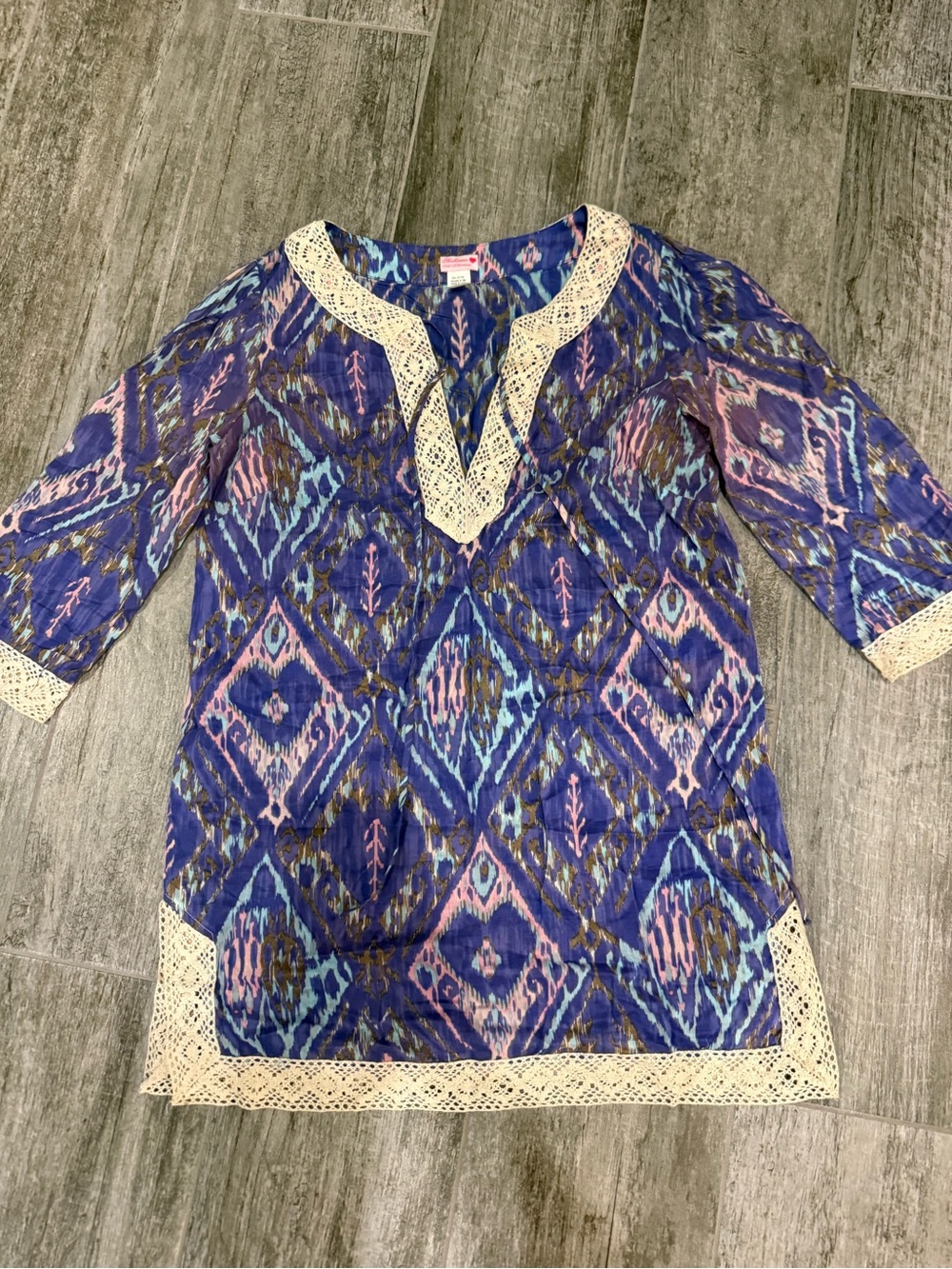 Shoshanna Made With Love Charlotte Ronson Purple Ikat Tunic - Small